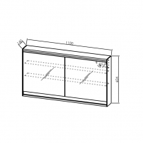 Dulap cu oglinda, Kolpasan, Pandora, 110 cm, iluminare led, alb
